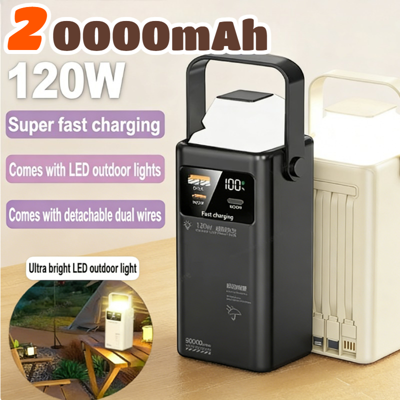 Outdoor Power Adapter Usb C - พาวเวอร์แบงค์ 120W ความจุ 200000mAh ขนาดใหญ่ พกพาสะดวก