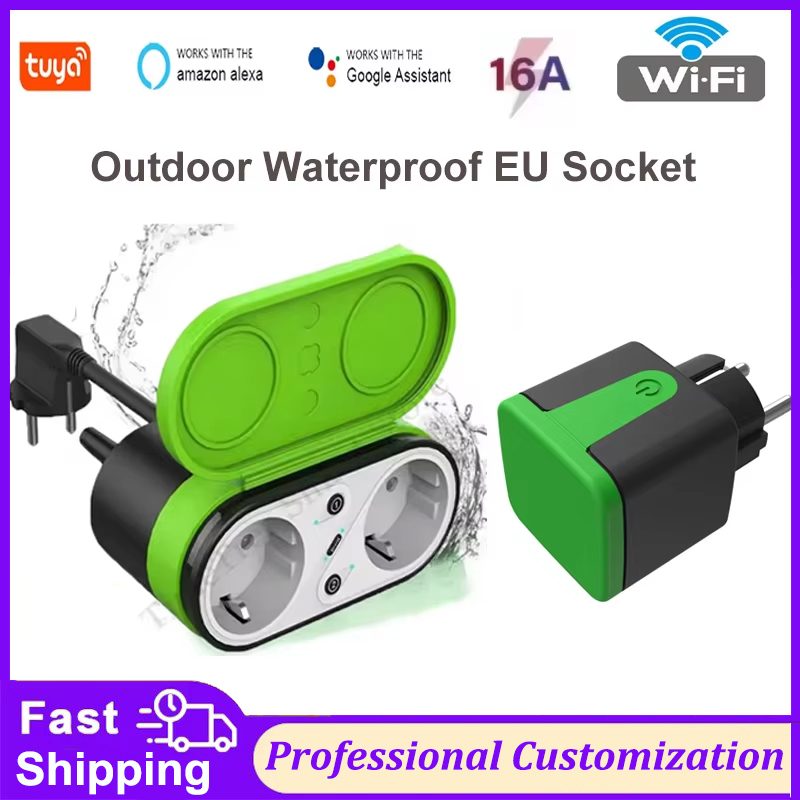 Outdoor Power Outlet - ปลั๊กไฟอัจฉริยะ Tuya EU 16A Wifi สำหรับภายนอกอาคาร