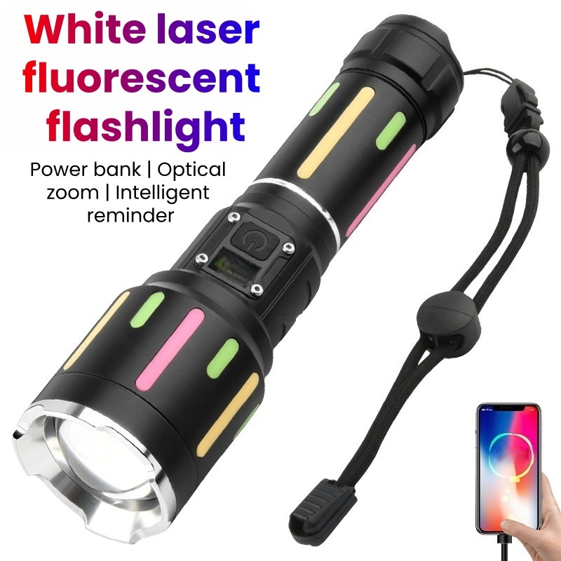Outdoor Power For Lights - ไฟฉายเรืองแสงแสงสีขาวกำลังสูงแบบชาร์จไฟได้ซูมได้ระยะไกลไฟฉายสำหรับเดินป่ากลางแจ้งแคมป์ปิ้งไฟฉุกเฉิน