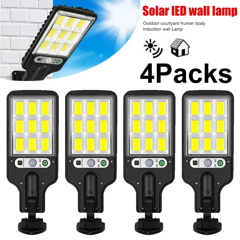Outdoor Power For Lights - ไฟ LED พลังงานแสงอาทิตย์สำหรับภายนอกอาคาร ติดผนัง ชาร์จไฟได้ พร้อมระบบเซ็นเซอร์