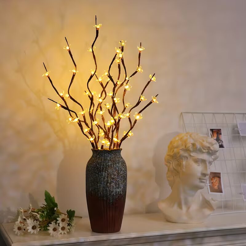 Outdoor Power For Lights - ไฟต้นซากุระ 20 LED 1/2 ชิ้น สำหรับตกแต่งบ้านทั้งภายในและภายนอกอาคาร