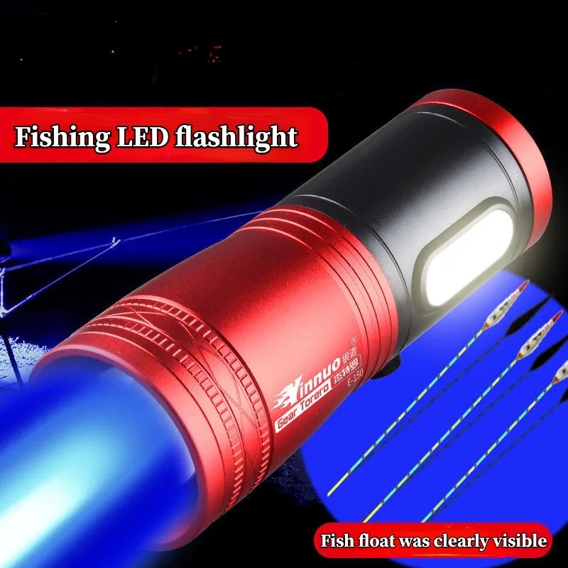 Outdoor Power For Lights - โคมไฟตกปลาแบบพกพาแบบชาร์จไฟได้ 4 แหล่งกำเนิดแสงไฟฉาย LED สำหรับตกปลา กันน้ำ
