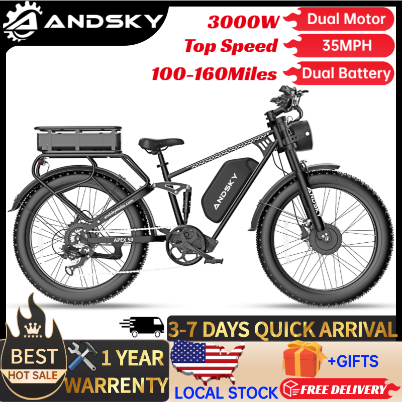 Outdoor Power Wheels - ANDSKY Apex50 AWD จักรยานไฟฟ้า 3000W มอเตอร์คู่