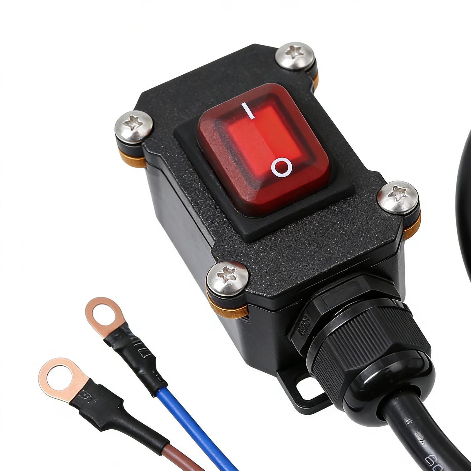 Outdoor Power Disconnect - สวิตช์ตัดไฟมอเตอร์ไซค์แบบสากล 30/50/100 ซม. 12V/24V สายตัดแบตเตอรี่แบบ Heavy