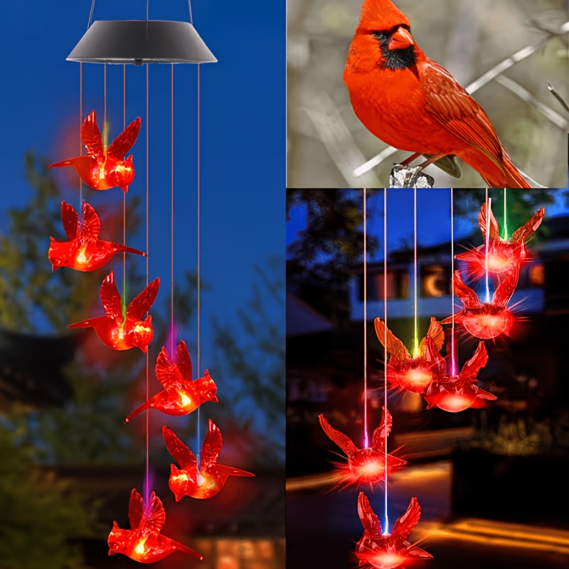 Outdoor Power For Lights - ไฟประดับลมรูปนกเพลิงพลังงานแสงอาทิตย์สำหรับใช้งานกลางแจ้ง มาพร้อมดีไซน์กันน้ำและสีสันสดใส เหมาะสำหรับการตกแต่ง