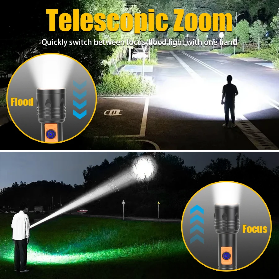 ไฟฉาย LED พลังงานสูงไฟฉายแบบชา - Outdoor Power For Lights บทวิจารณ์และราคา