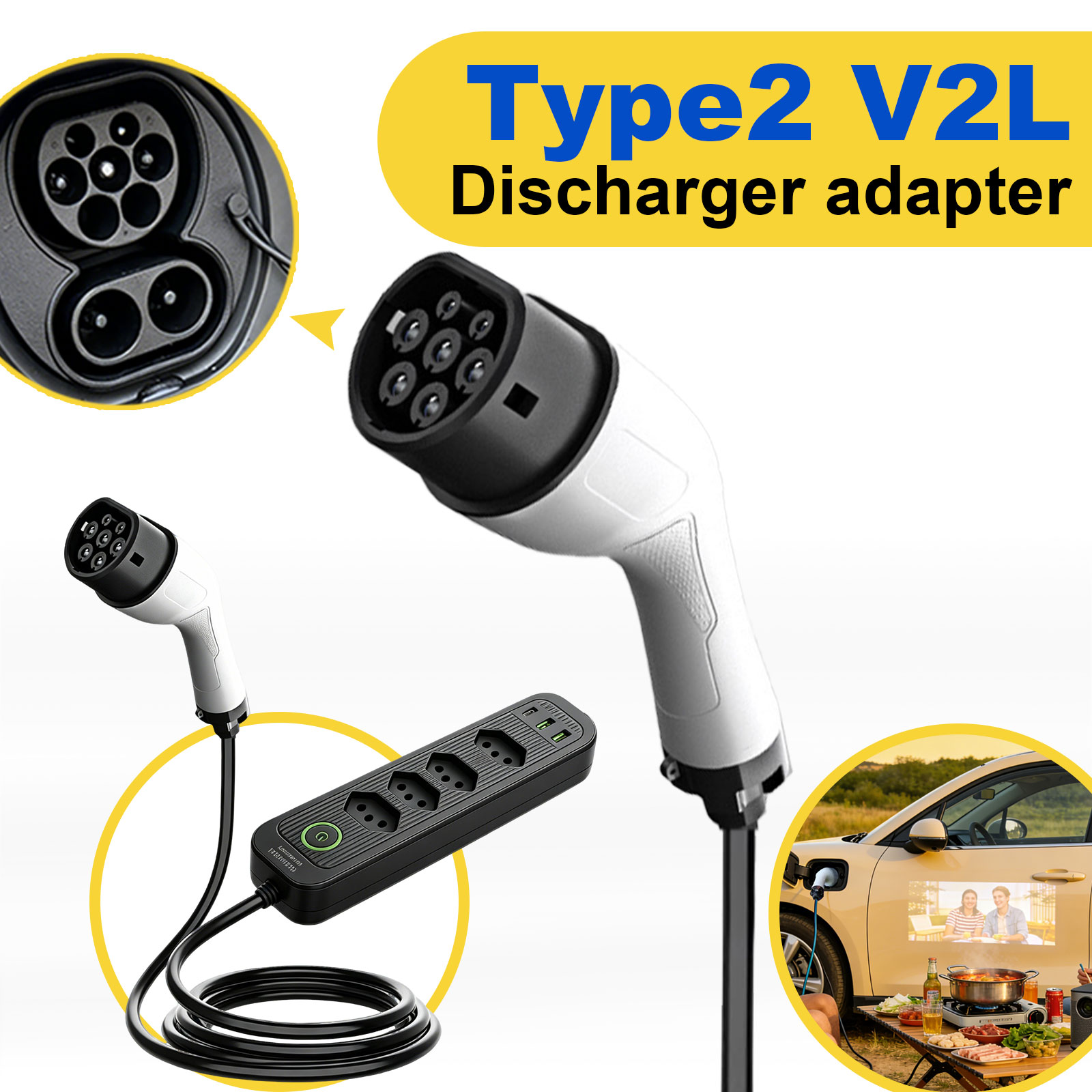อะแดปเตอร์ปล่อยไฟ Type2 V2L 16 - Outdoor Power Plus บทวิจารณ์และราคา