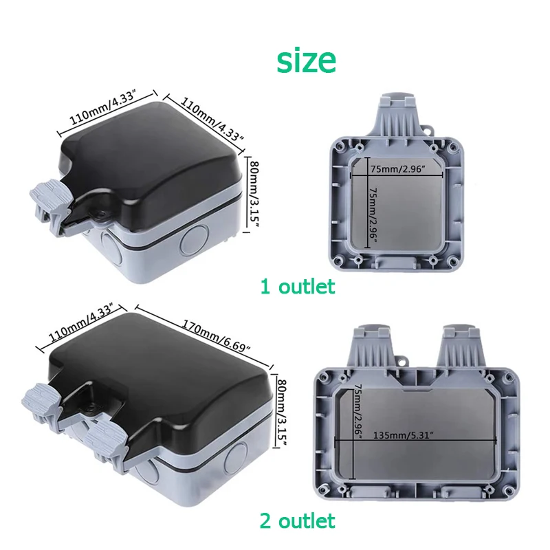 EU KR ผนังกลางแจ้งซ็อกเก็ตกันน - Outdoor Power Plus บทวิจารณ์และราคา