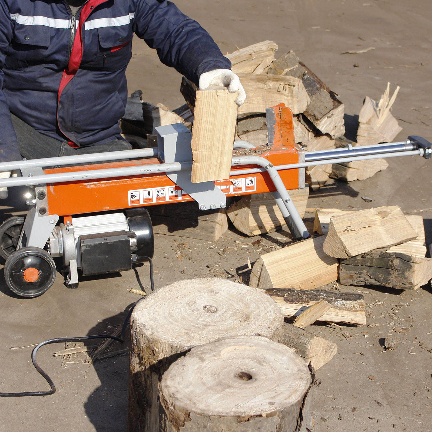 เครื่องผ่าฟืนไฮดรอลิกไฟฟ้าแบบพ - Log Splitter Electric บทวิจารณ์และราคา