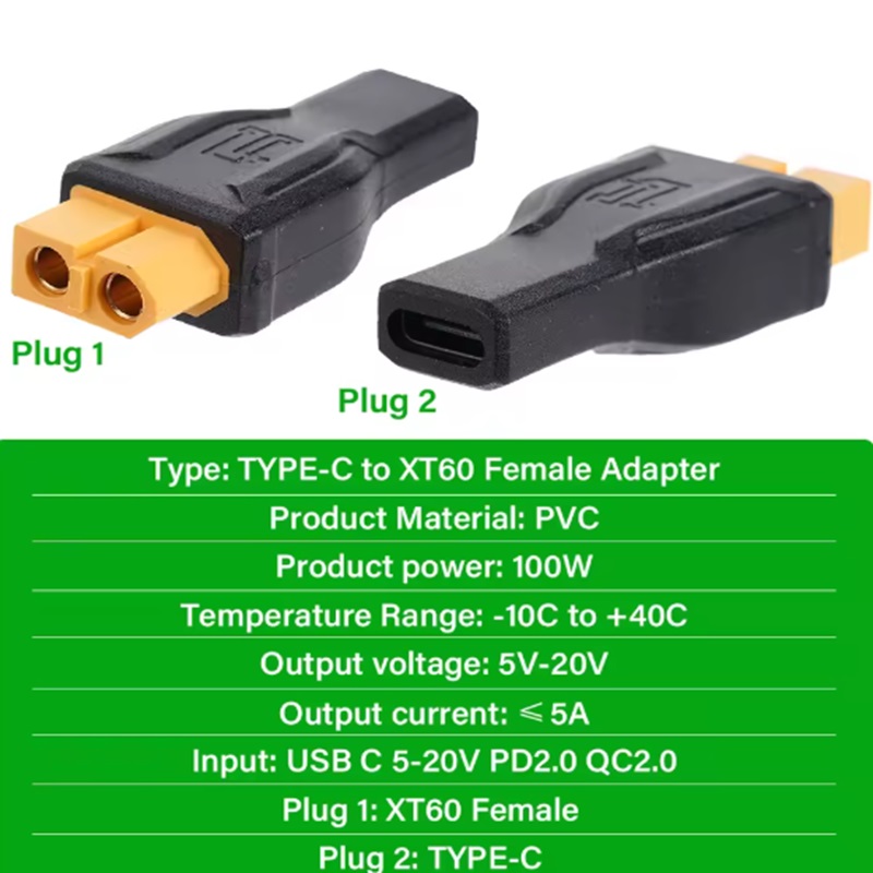 USB C ประเภท C ถึง XT60 อะแดปเ - Outdoor Power Adapter Usb C บทวิจารณ์และราคา